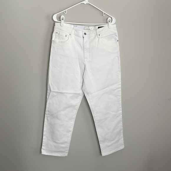 Ella Moss White High Rise Slim Straight Ankle Jean-Size 12 - Picture 1 of 15